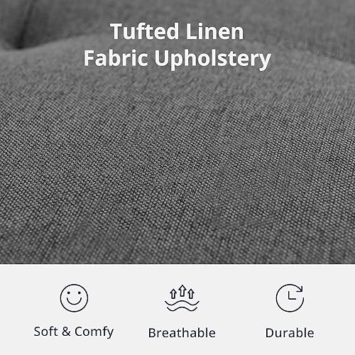 Miniatura 5 de Cozy Castle Silla para dormir silla convertible cama otomana 4 en 1 sofá cama pequeño extraíble tumbona de tela de lino duradera para sala de estar