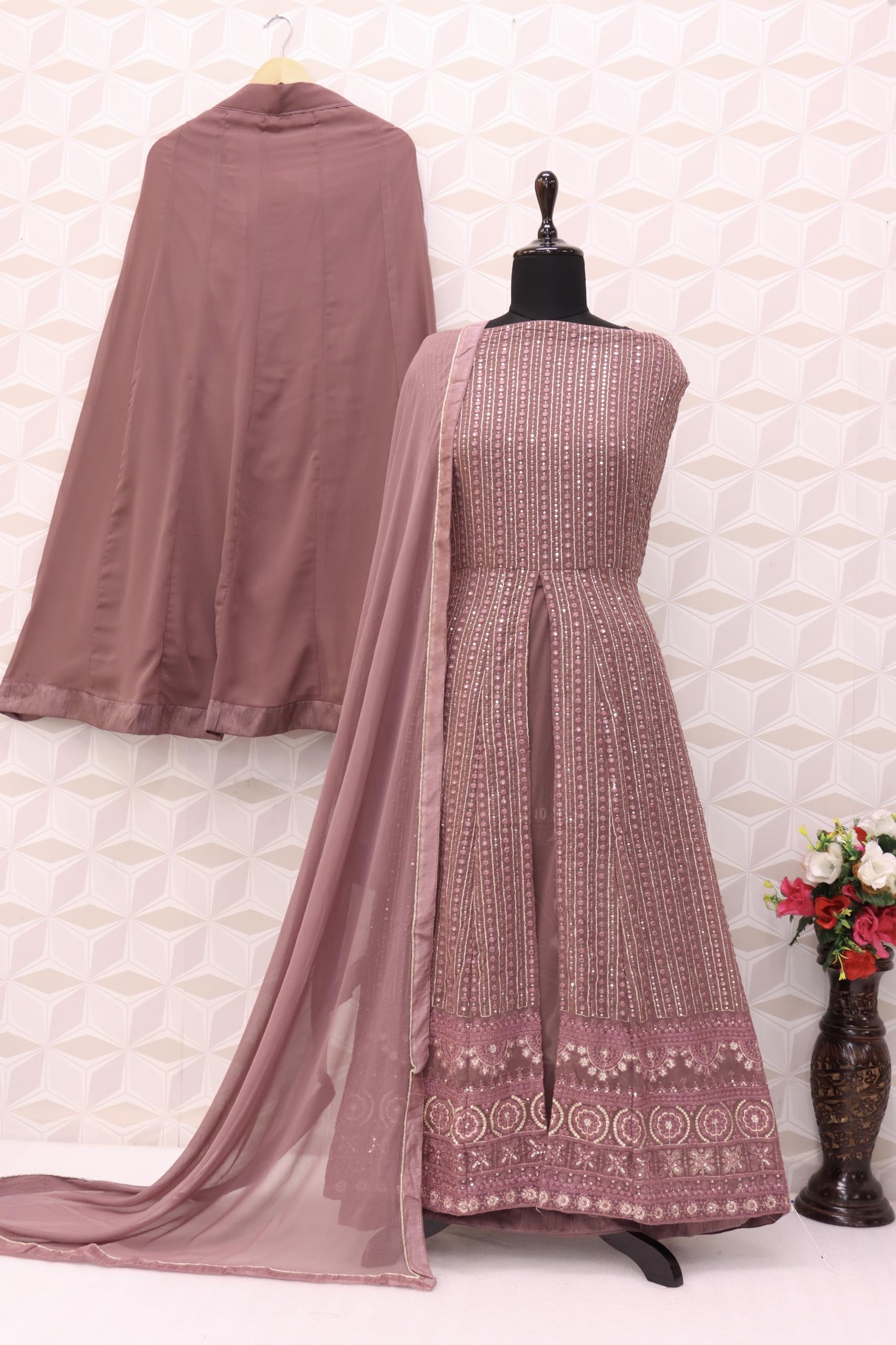 RUDRAPRAYAG Women's Maxi Gown (122-Light Brown) 4