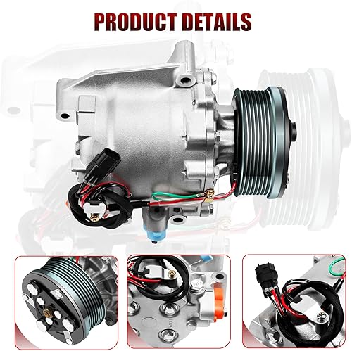 Miniatura 3 de Compresor de CA Compresor-AC con embrague Ajuste para 09-11 para Civic 4 Puertas Sedan LX-S 1.8 L|06-11 para Civic 2 Puertas Coupe EX 1.8 L -AC