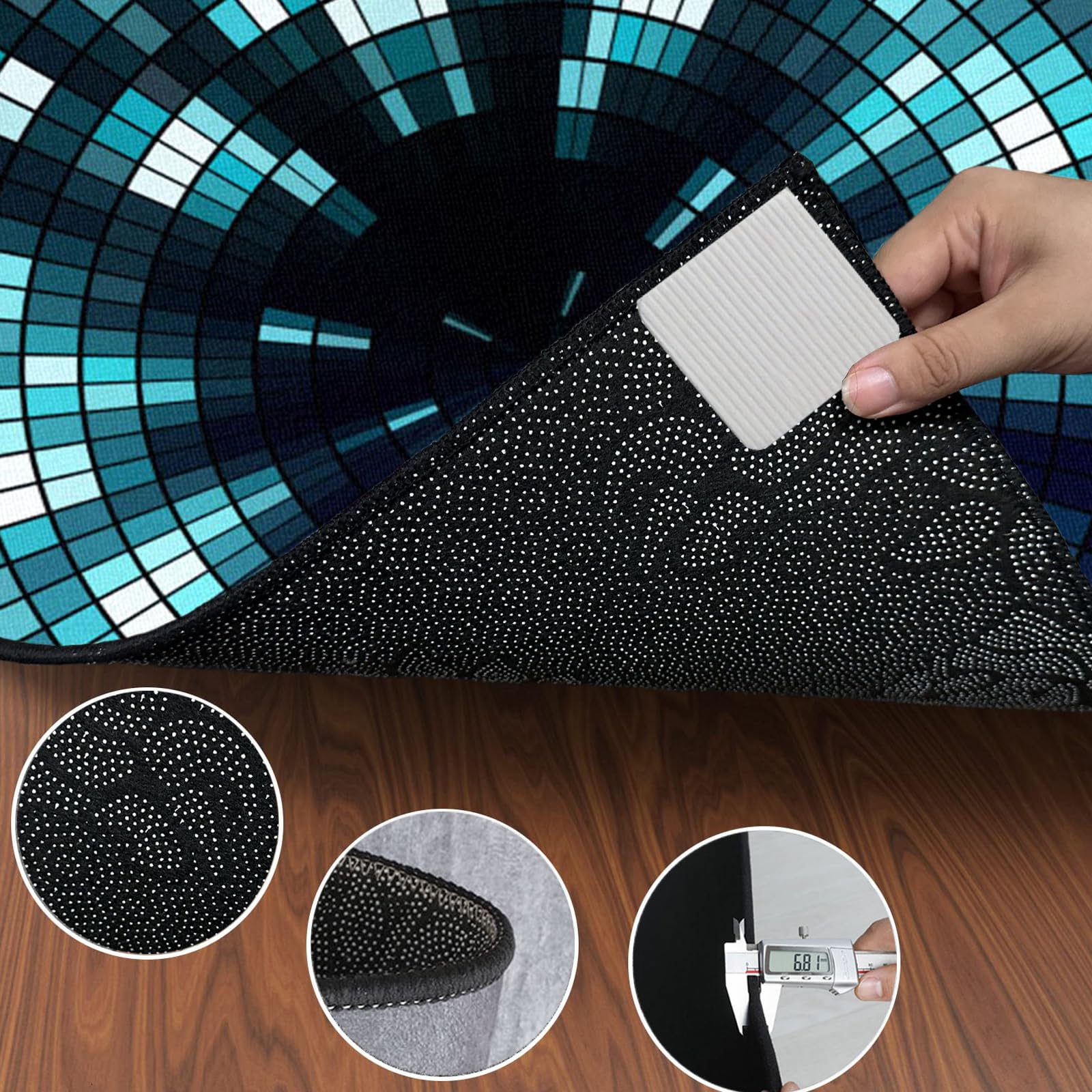 Drum Rug Trommel Teppiche Schallschutz Teppichmatte, Drum Teppich, 160 x 150 cm rutschfeste Drum Matte für Akustik Schlagzeug Drum Kits Bass Drum Elektronisch Snare Klavier Musikinstrumente Teppich