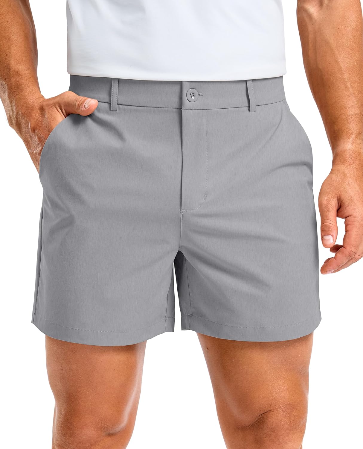 Soothfeel Men's Casual Shorts 5/7 Inch Golf Dress Shorts for Men Flat Front Work Lightweight Quick Dry with 4 Pockets