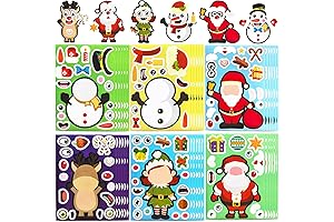 36 Sheets Christmas Stickers Holiday Gift Ideas for Preschool Kids