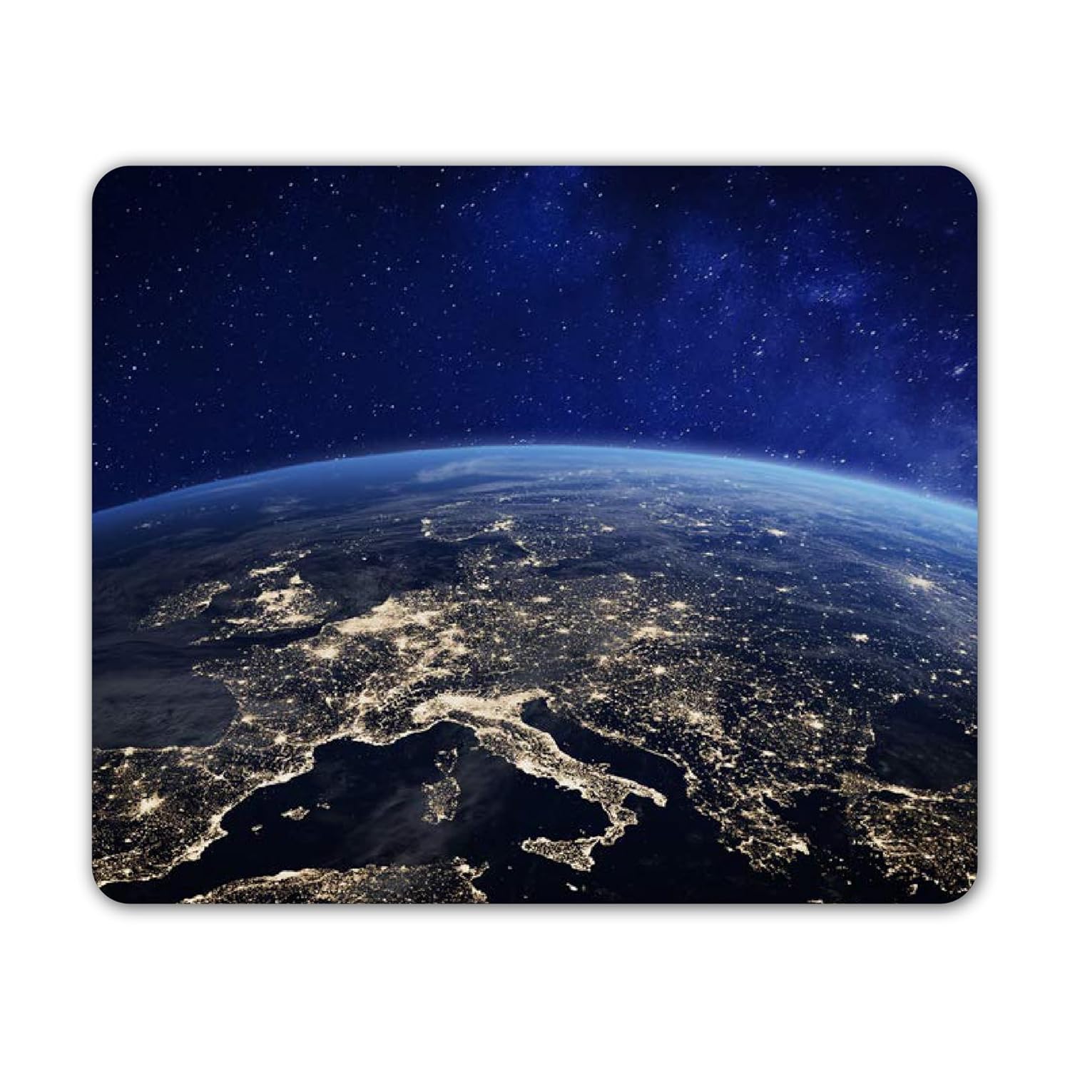 woopme Earth from Space Mouse Pad | Galaxy Design Desk Mat | Non-Slip Rubber Base, Smooth Surface | Aesthetic Cosmic Gaming & Office Mousepad for Laptop, PC & Keyboard Setup
