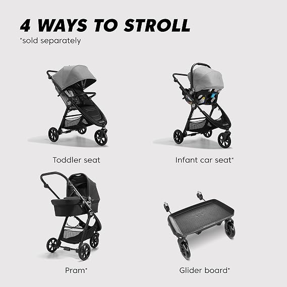 Baby Jogger City Mini GT2 All-Terrain Lightweight Stroller, Forever Air Tires, One-Hand Fold, All-Wheel Suspension, Baby Stroller with Belly Bar, Leatherette Handlebar, Pike Fashion