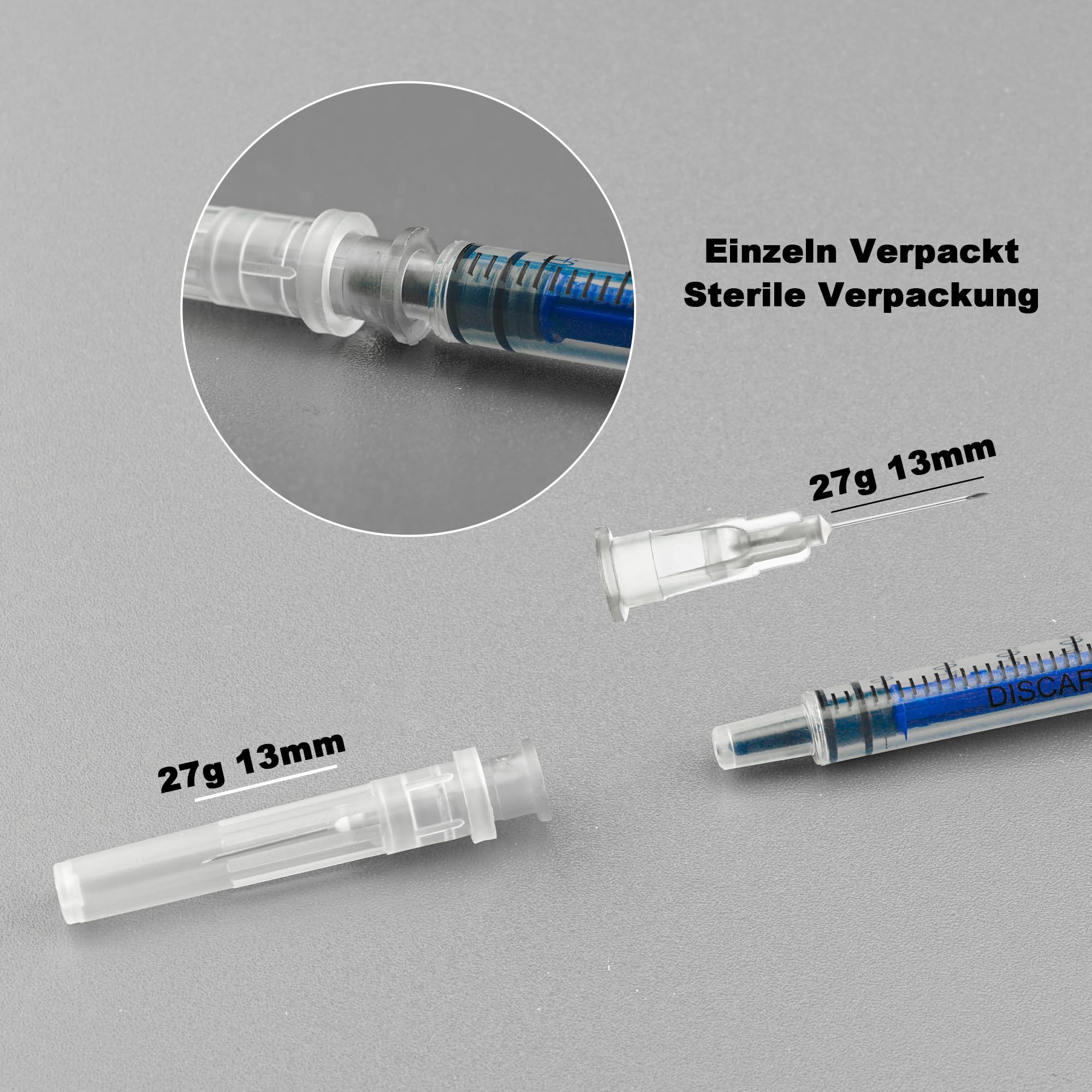 1 ml niebieskie węże z tworzywa sztucznego z akcesoriami 27 g, zapotrzebowanie laboratoryjne do dystrybucji płynu, pojedynczo uszczelnione opakowanie (20)