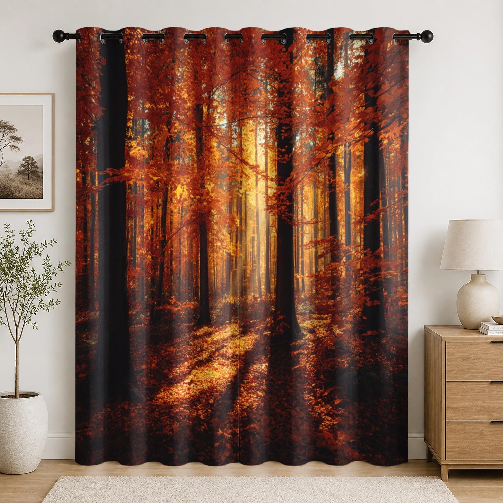 Rideau occultant thermique orange 91.5x214 cm oeillets salon