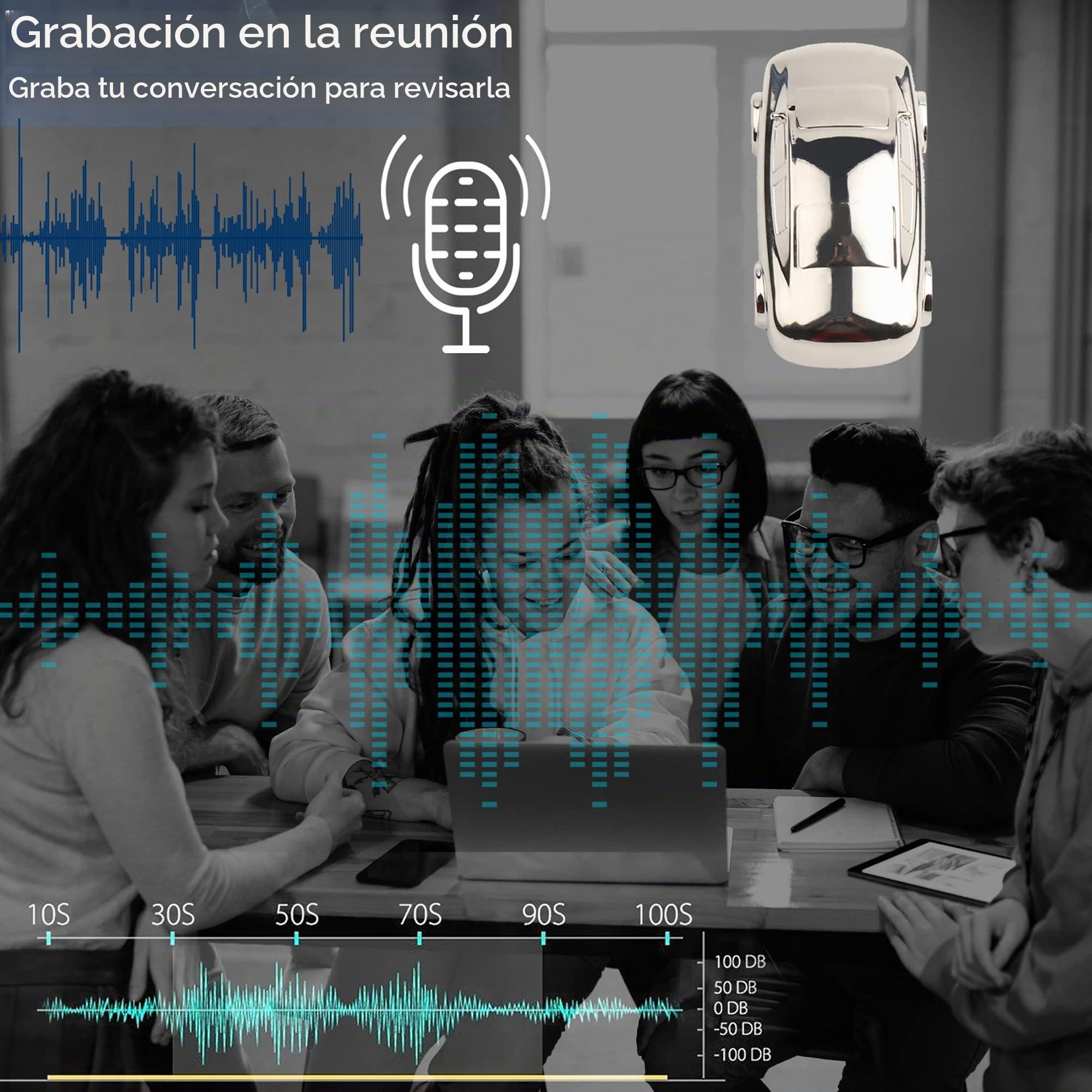 Grabadora de voz digital, 16 GB, grabadora activación de voz, MP3, reproducción de 15 horas, dictáfono con batería recargable de 3,5 mm, auricular reproducción