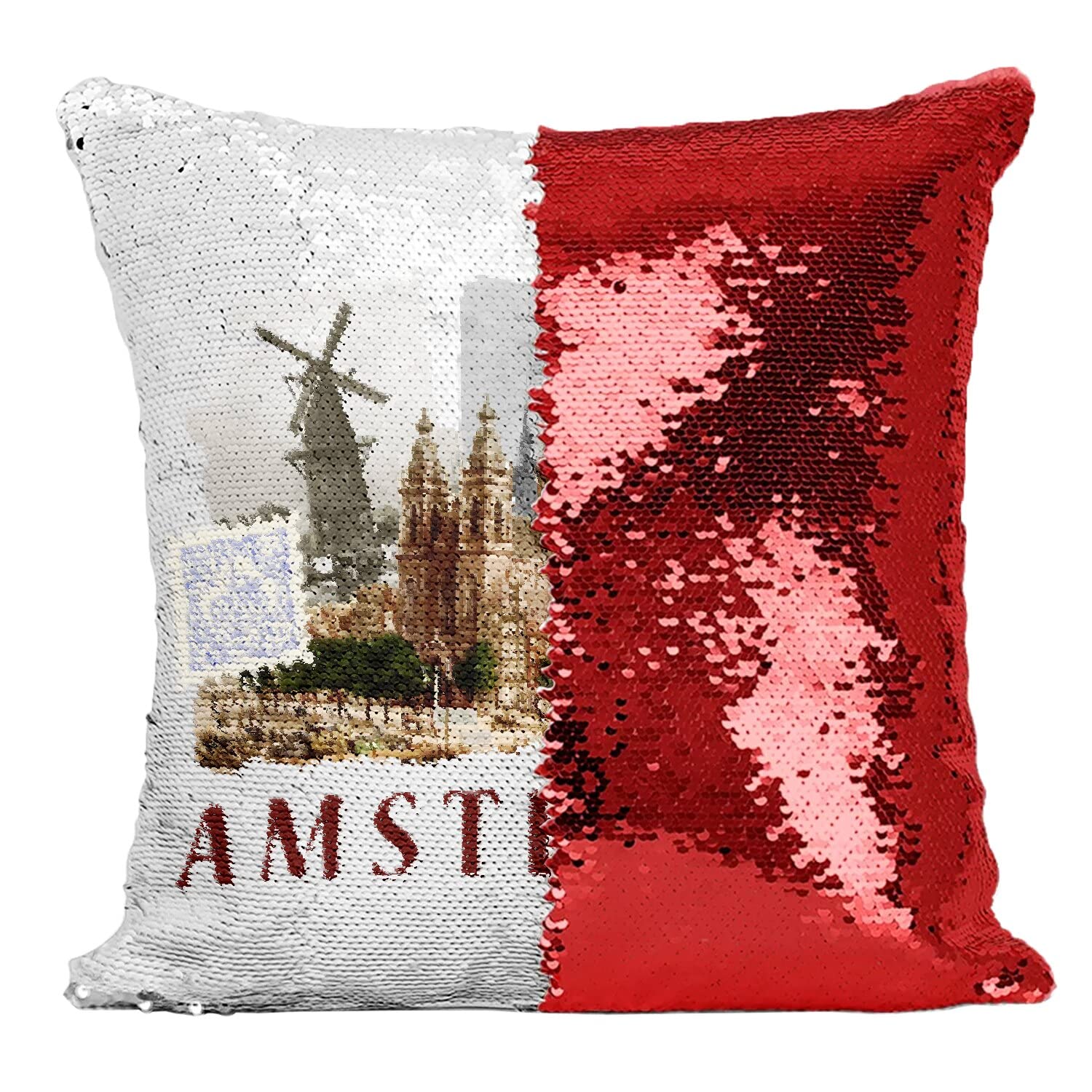 Coussin Amsterdam Sequin - Cadeau Souvenir Voyage Idéal