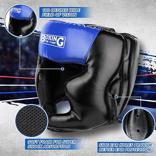 Miniatura 3 de Sparring Head Guard with Gloves - Boxing Safety Headgear for MMA, Kickboxing, Muay Thai & Boxing - Adult & Kids