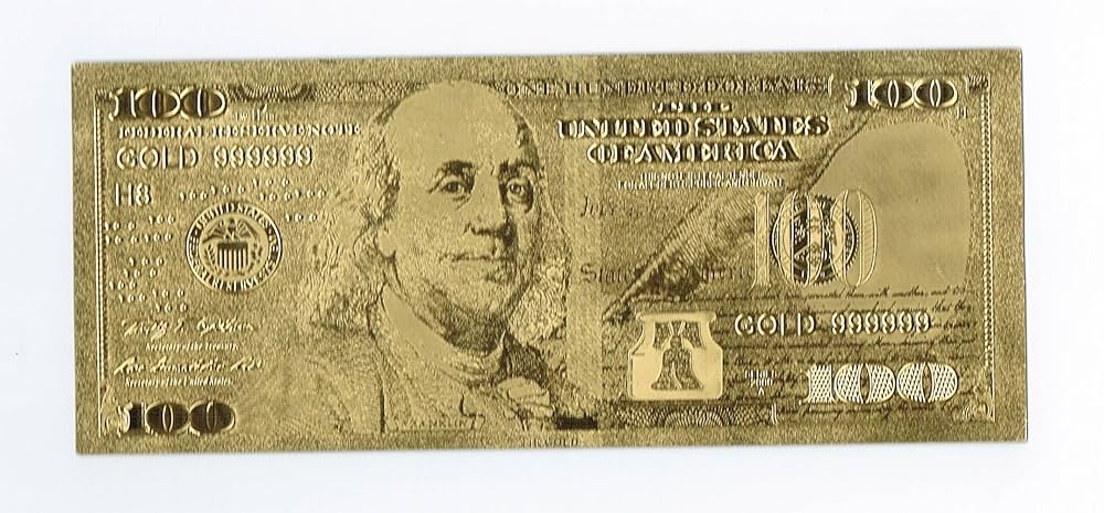Amazon.co.jp: 金のアメリカドル紙幣 レプリカ … (100ドル