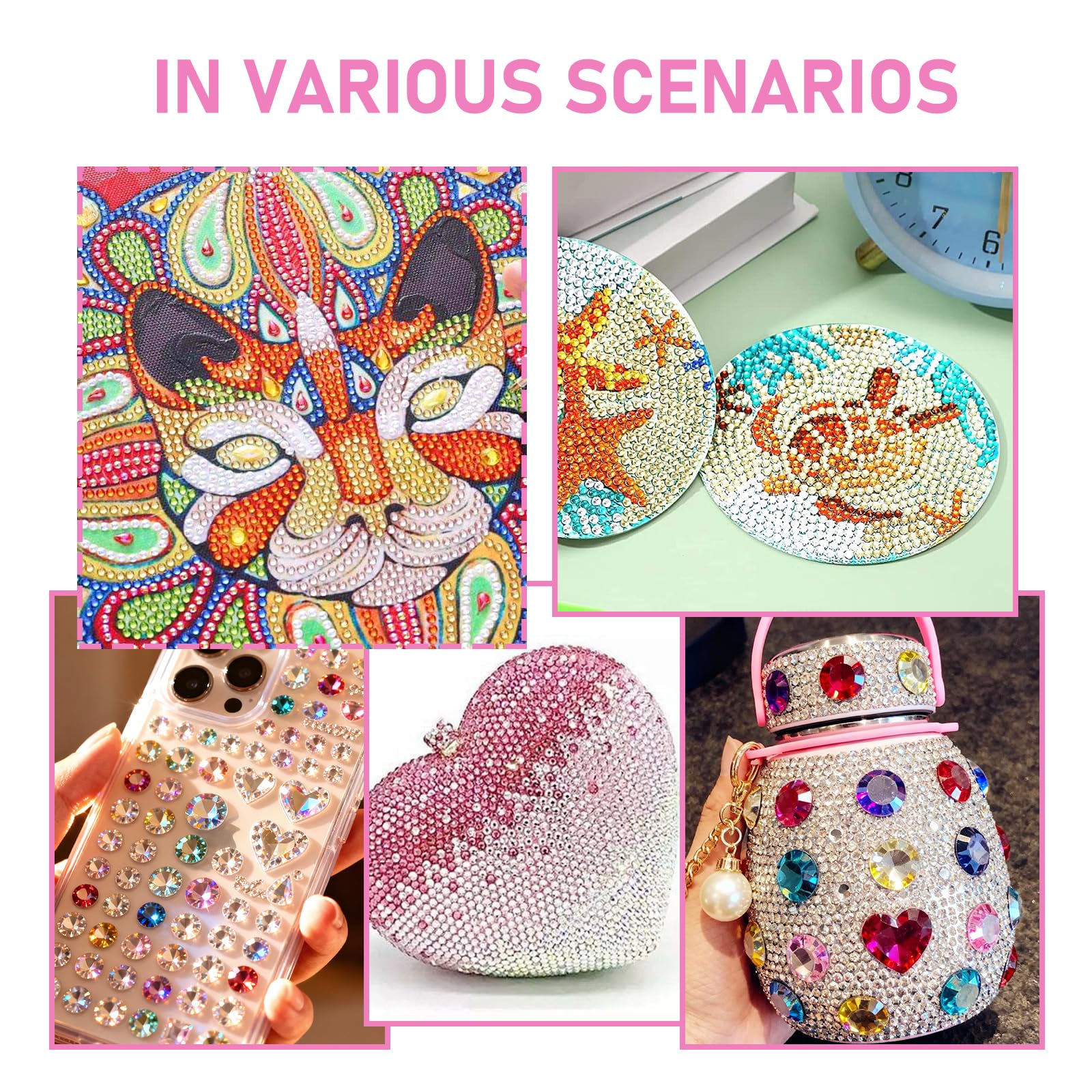 FEMBW Zelfklevende glitter steentjes, 2442 stuks veelkleurige strass steentjes zelfklevend voor het gezicht, 3-20mm glitter steentjes voor het knutselen in verschillende vormen, glitter stickers voor FEMBW Zelfklevende glitter steentjes, 2442 stuks veelkleurige strass steentjes zelfklevend voor het gezicht, 3-20mm glitter steentjes voor het knutselen in verschillende vormen, glitter stickers voor
