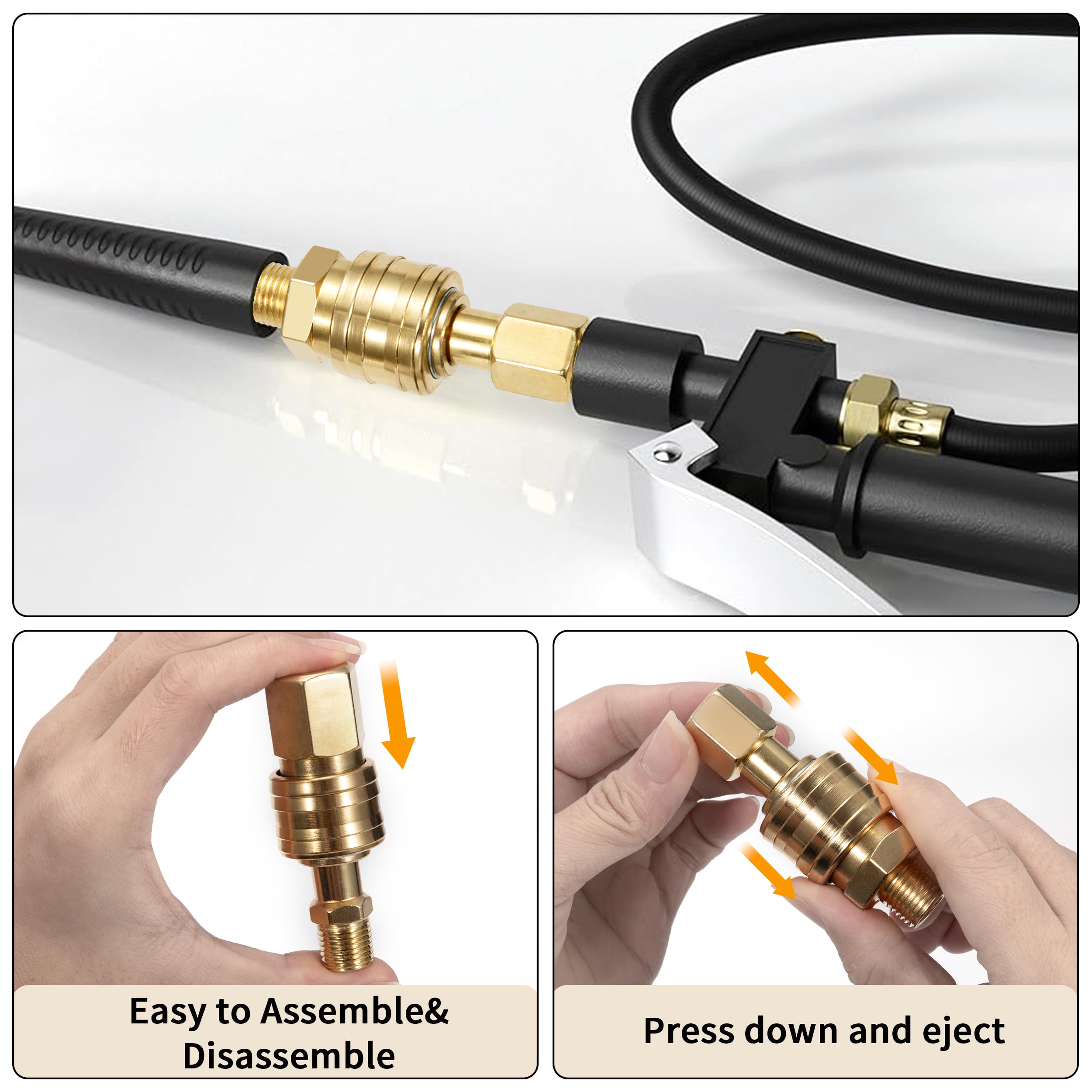 Kit Attacchi Rapidi Aria Compressa 1/4" BSP - 10 Pezzi, Femmina E Maschio | Per Compressori, Pistole E Utensili Pneumatici - Foto 9