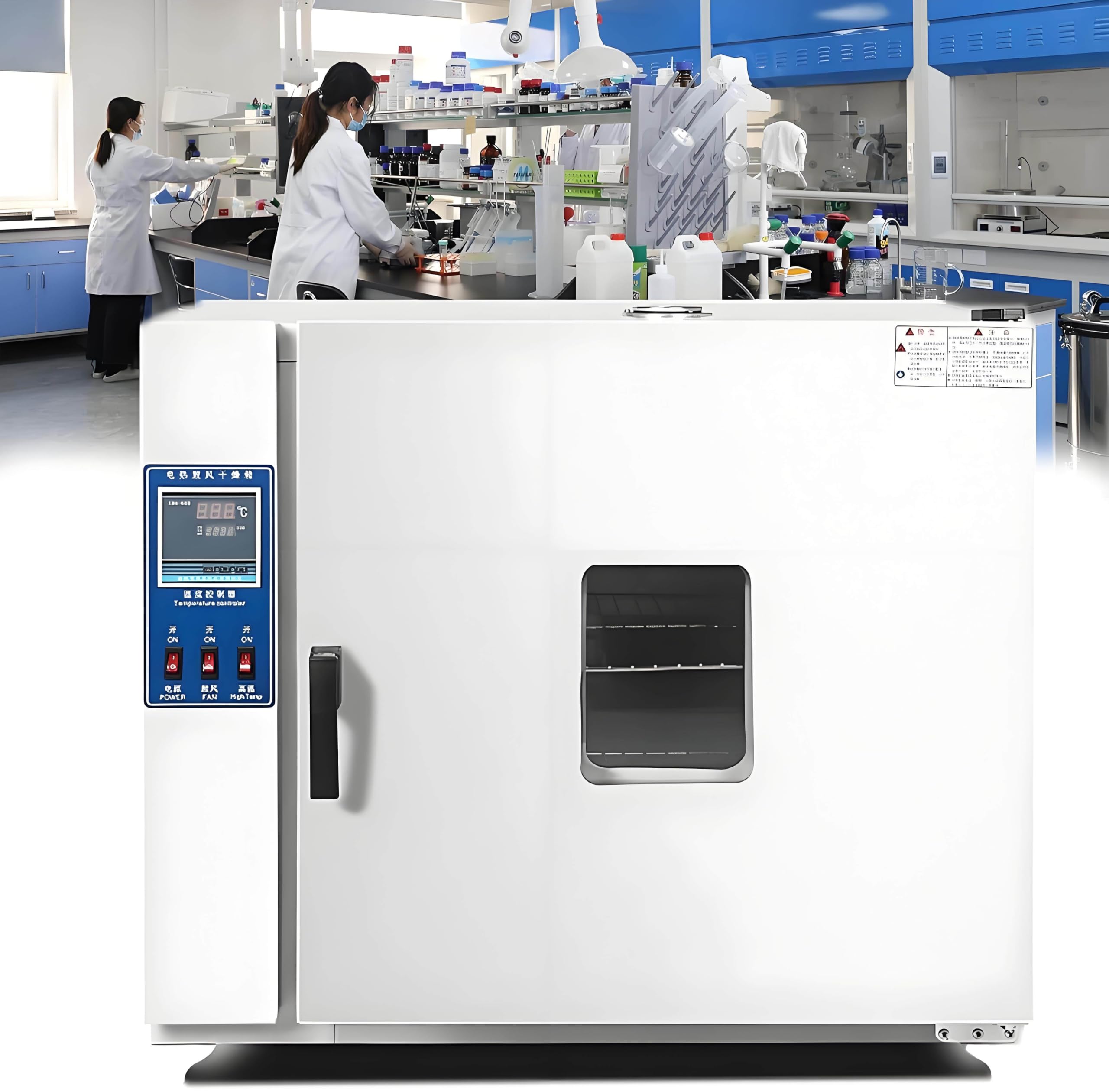 Horno de Secado al vacío con Controlador Digital y Revestimiento de Acero Inoxidable para calefacción de Laboratorio.