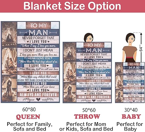 Miniatura 2 de Manta con foto personalizada, manta de vellón y sherpa, varios tamaños, regalos para marido de parte de la esposa, regalo para pareja, manta para