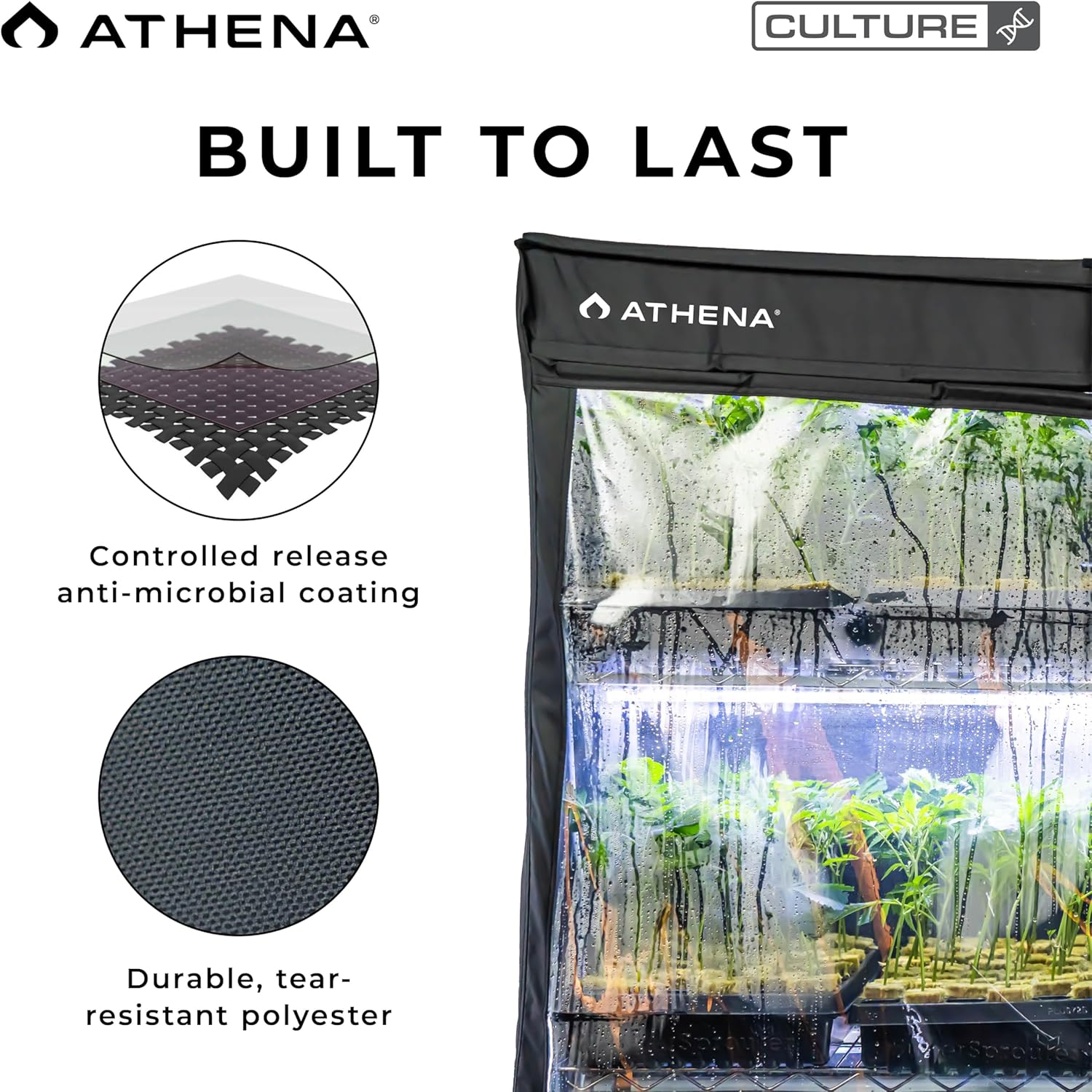 Athena Culture VPDome Indoor Greenhouse for Seed Starting, Plant Propagation & Cloning | Durable Fabric Humidity Dome for 48x72x18 Wire Rack (Rack Not Included)