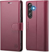 Vista 7 de Funda tipo cartera para Samsung Galaxy S23 FE con bloqueo RFID, soporte para tarjetas de crédito, de piel sintética, función atril, funda protectora