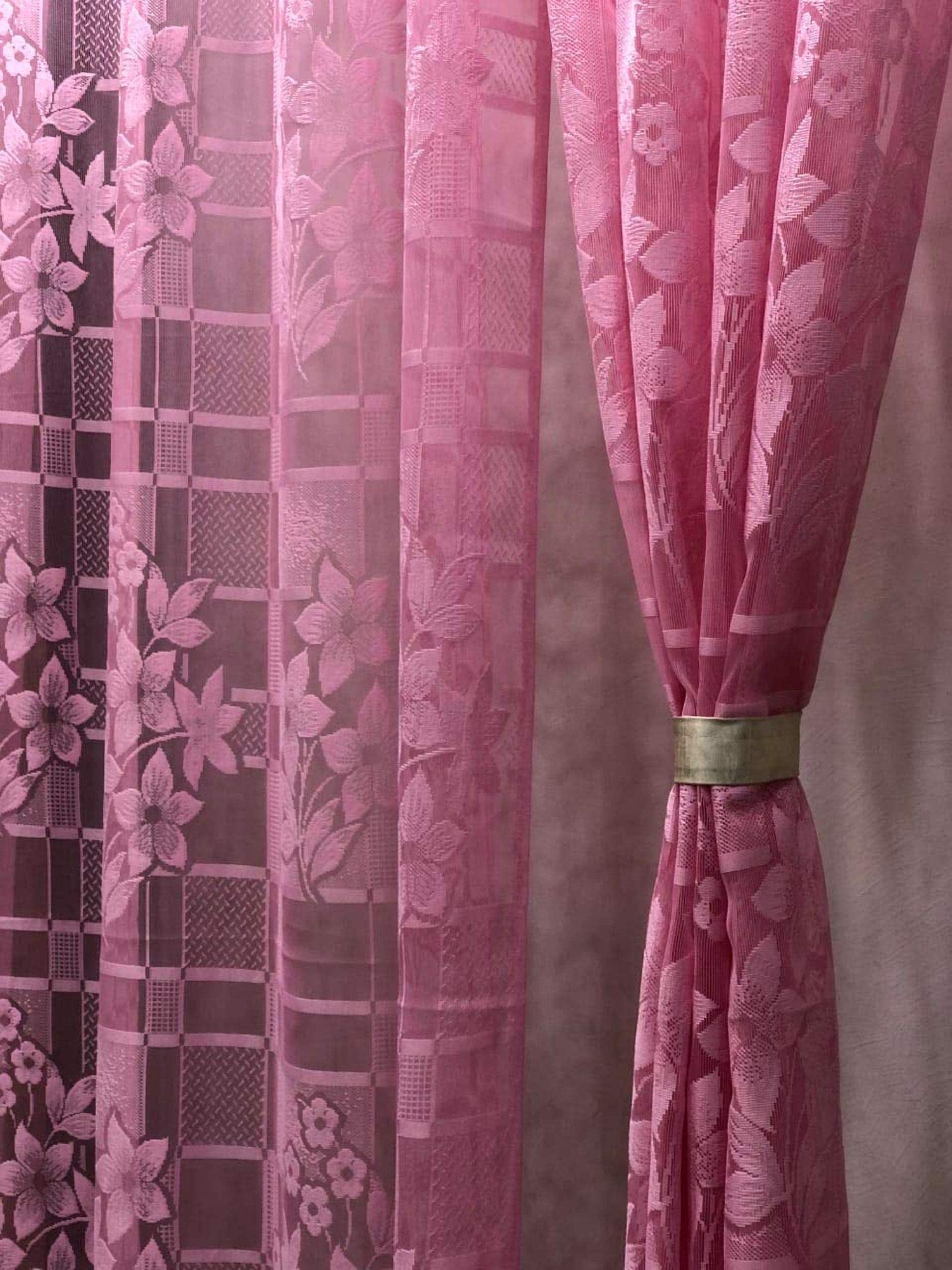 Floral Door Curtains - Soft Sheer Panels FREE SHIPPING -12