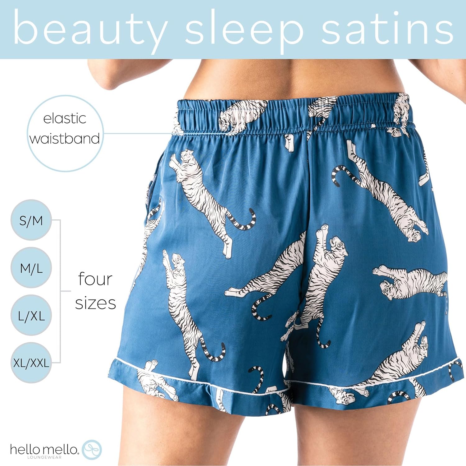 Hello Mello Beauty Sleep Satin Pajama Shorts Lounge Pajama Bottoms For Women, Girls - Image 5