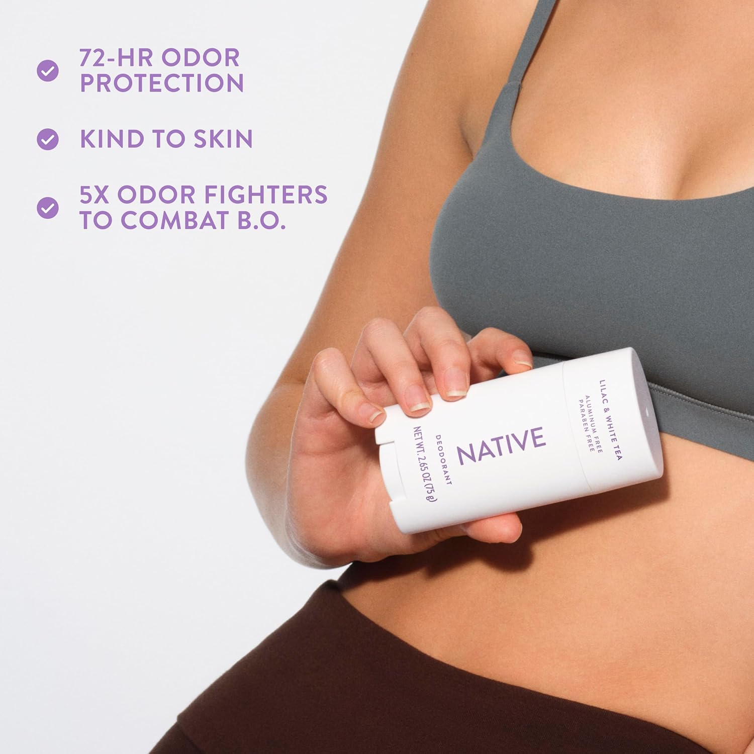 Native Aluminum Free Deodorant, Lilac & White Tea, 72 Hour Odor Control, for Women & Men, Contains Naturally Derived Ingredients, 2.65 oz - Image 7