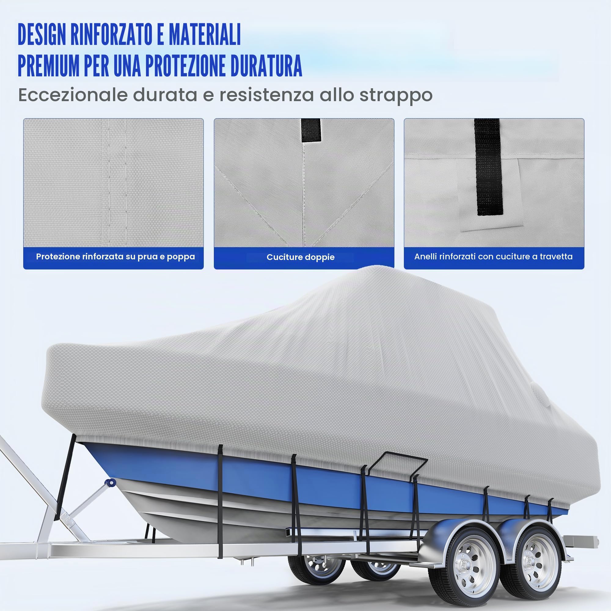 Copertura per barca con console centrale, copertura per barca T-Top/Hard-Top rimorchiabile, coperture impermeabili per barca Oxford di grado marino resistente.
