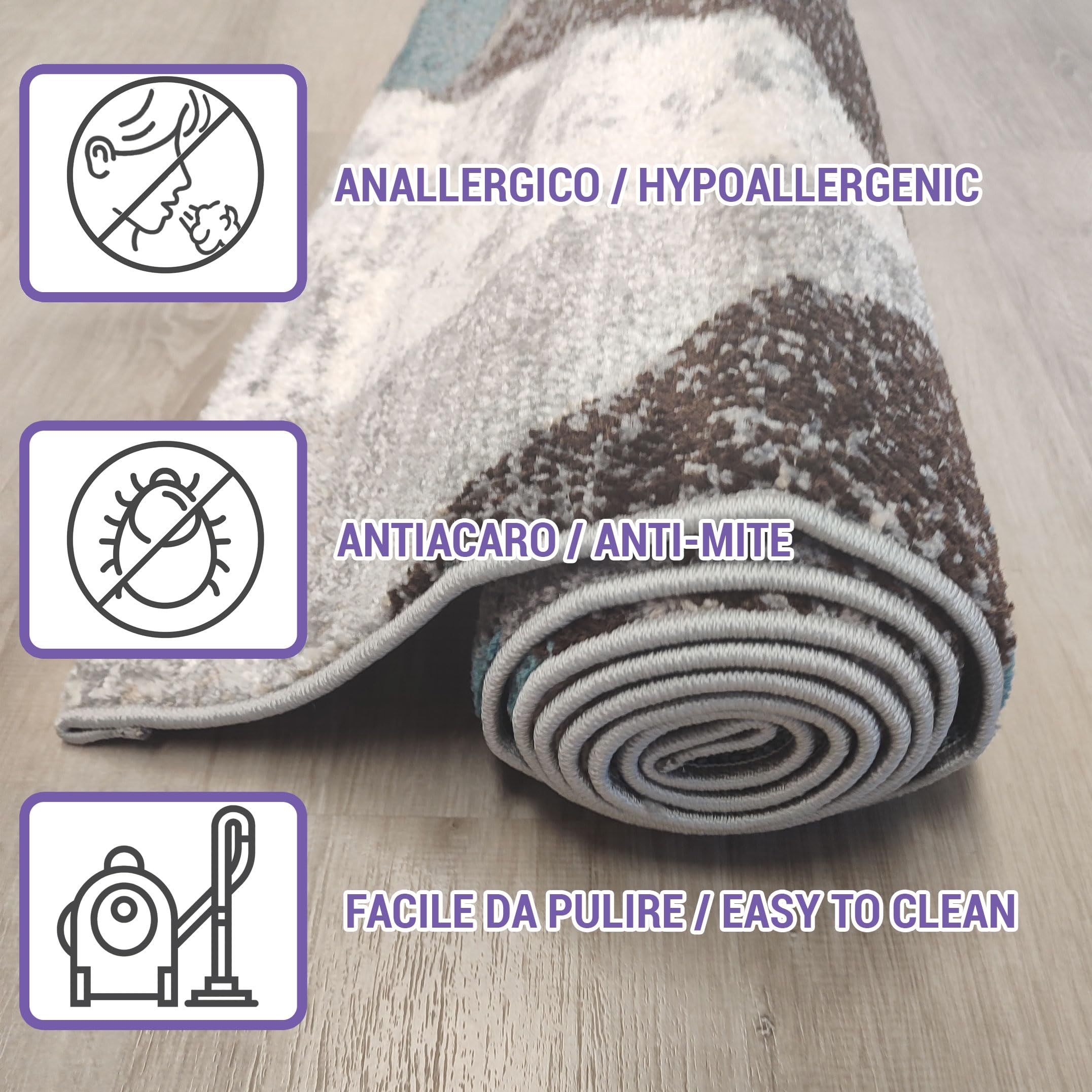 Tappeto Moderno Per Salotto E Ufficio Home My Own - Motivo Geometrico, Pelo Corto, 133x190 Cm, Lavabile In Lavatrice