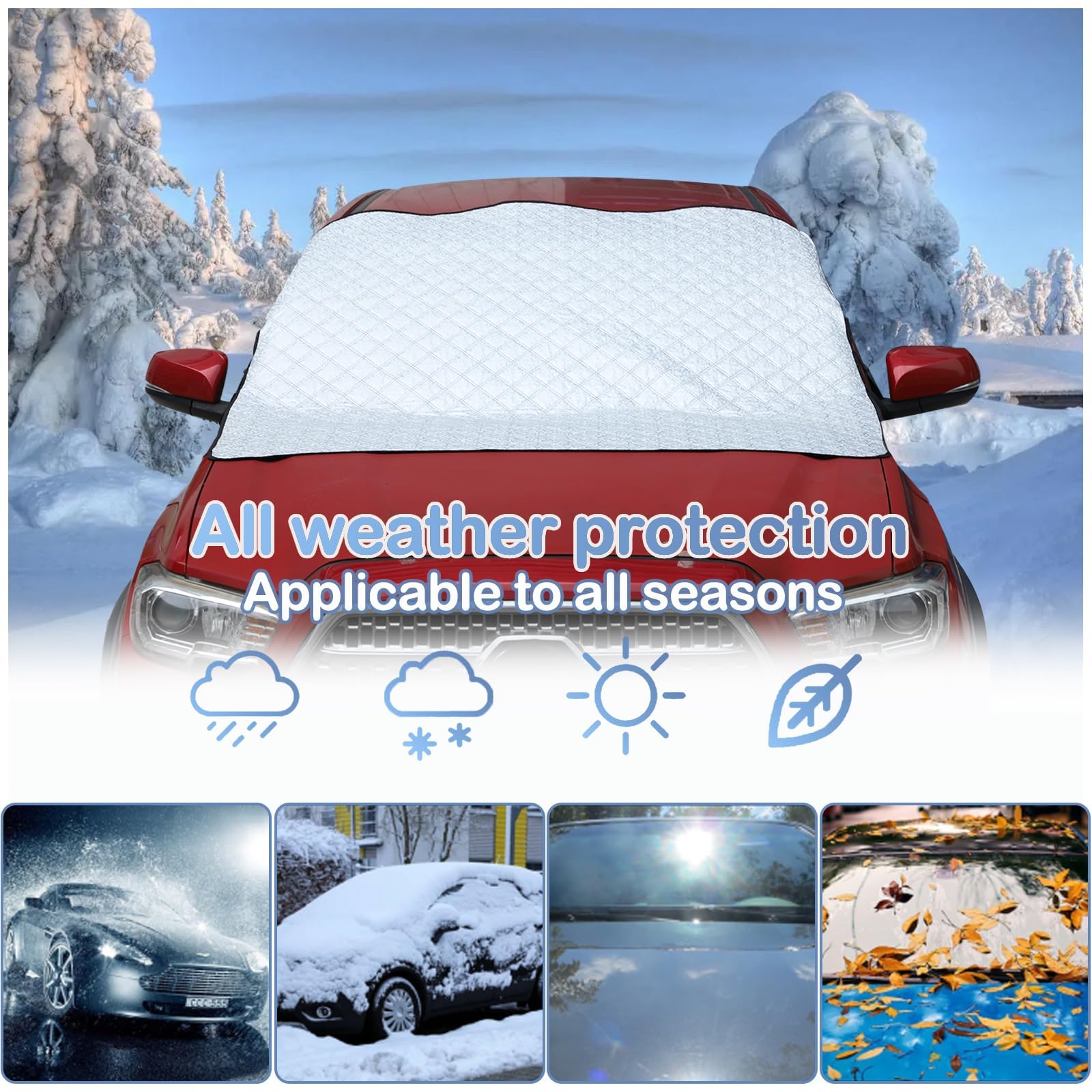 Copertura per parabrezza compatibile con Toyota Tacoma 2015-2020-2021-2023, ideale per la rimozione di ghiaccio, gelo e neve, per tutte le stagioni, inverno ed estate, copertura per finestrini