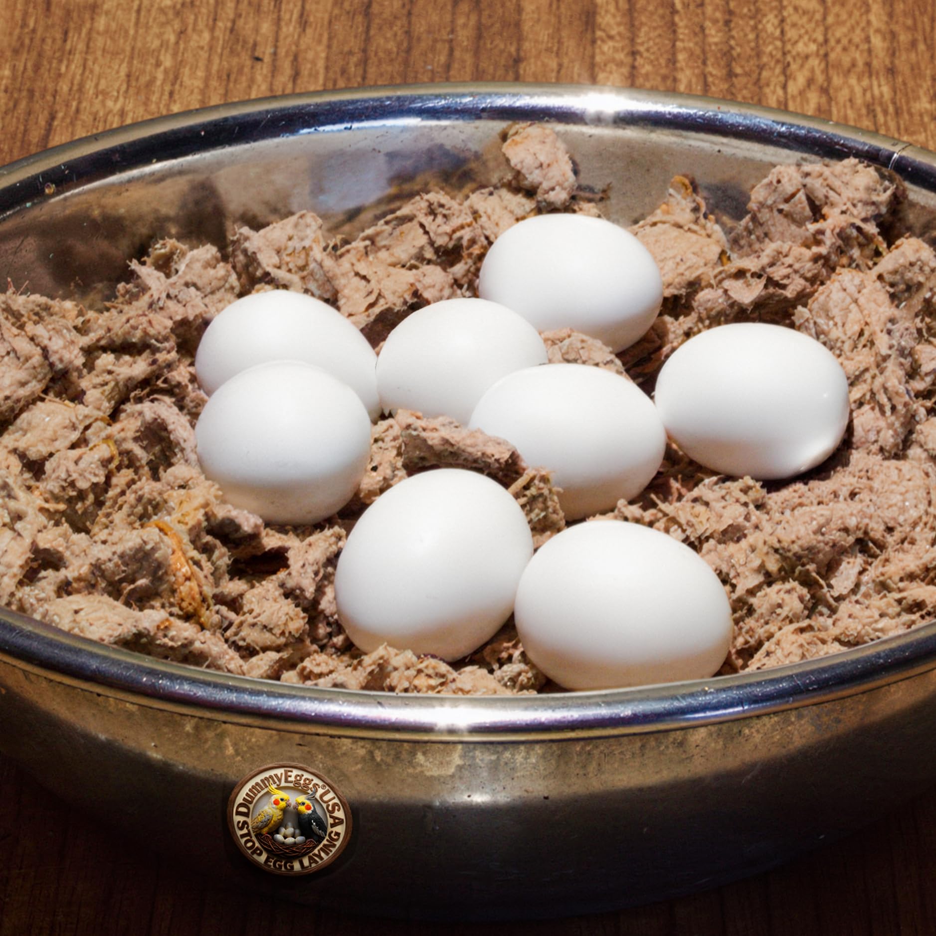 Dia Dove DE Brand USA - Huevos falsos de plástico sólido, 7 huevos falsos de periquito, loro, Dia Dove DE Brand USA