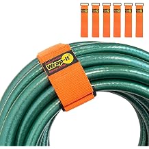 Super-Stretch Wrap-It Storage Cinch Straps - 6 18" Orange | Elastic Hook and Loop Extension Cord Organizer, Hose and Cables Straps, Cord Wrap, Garage and RV Storage Accessories