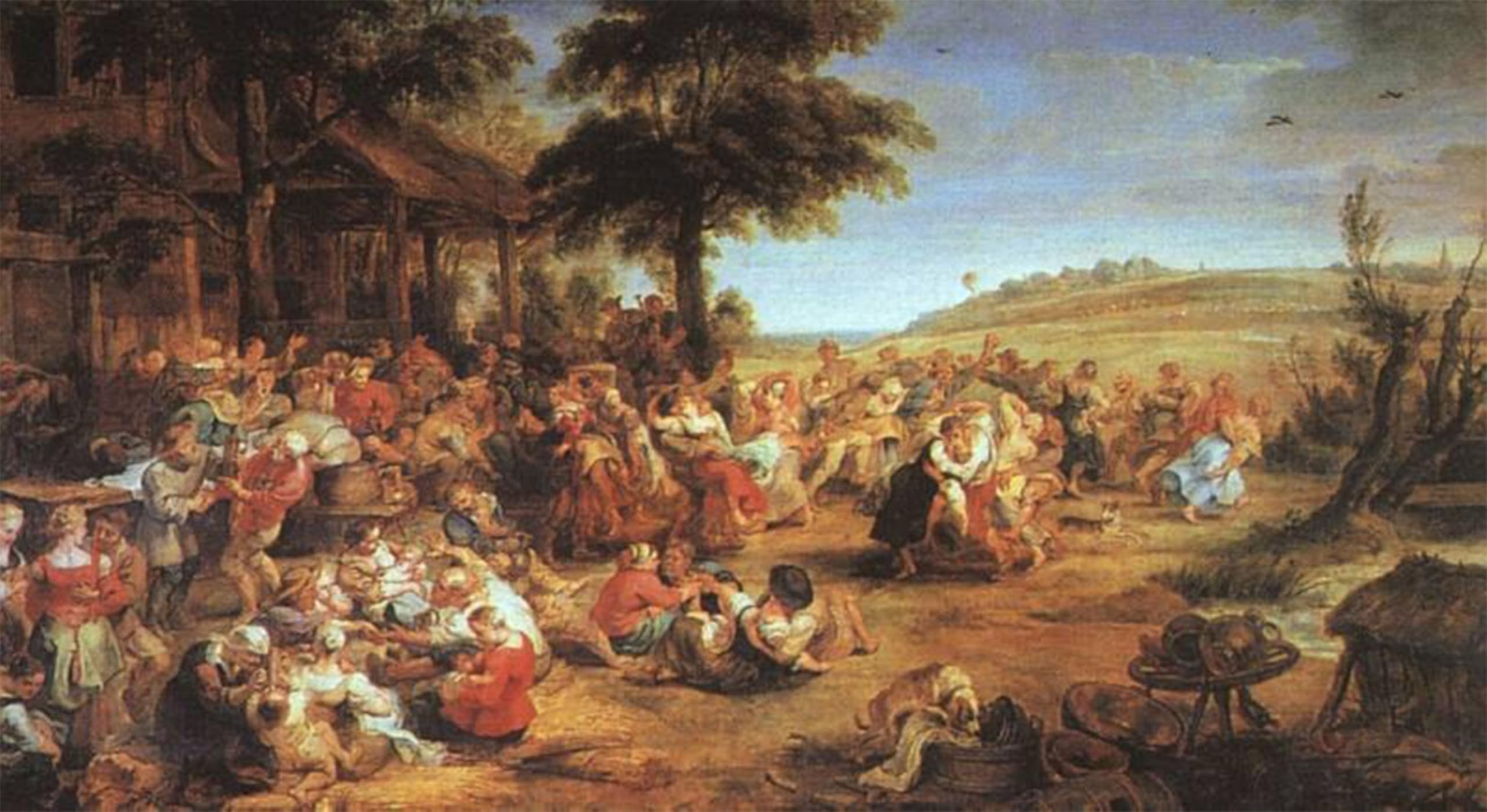 POSTERIIk Vintage Print Pop Art Landscape Artwork the Village Fête by Peter Paul Rubens Art Prints for Office Home Decor 60x90cm