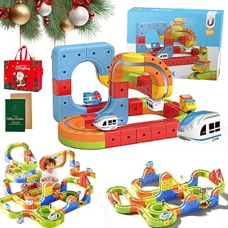 2026 New Generation 3D Train Routes with Mix-and-Match Stem Cubes, Anti-Gravity 3D Infinity Track, DIY Race Track Creative Building Uphill, Loop 360° (32Pcs)