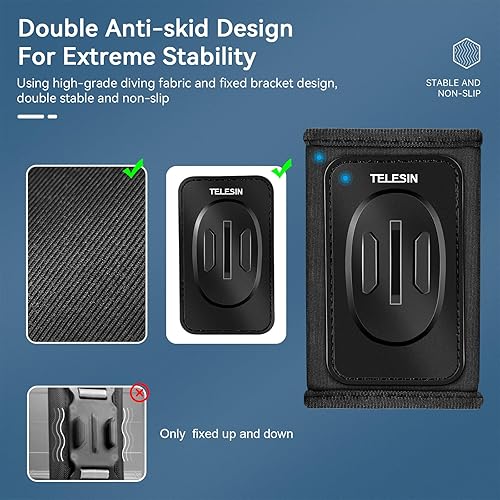 Miniatura 5 de TELESIN Mochila de rotación 360 con correa de hombro con almohadilla ajustable y gancho en J, accesorio para correa para GoPro Max Hero 11 10 9 8 7