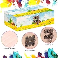 Vista 3 de Barydat 24 cajas de madera sin terminar de 5.9 x 4 x 2 con 10 pinceles de madera, mini cajas de madera para manualidades, caja de almacenamiento