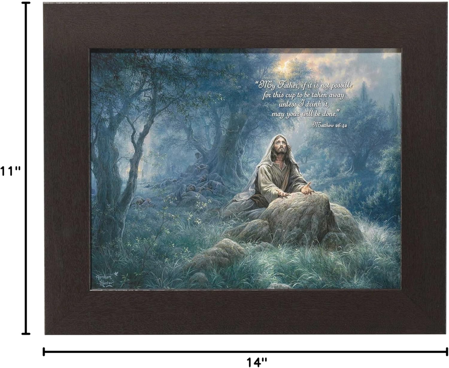 Dicksons Garden Of Gethsemane 14.5 x 17.5 Wood and Glass Framed Wall Art Plaque