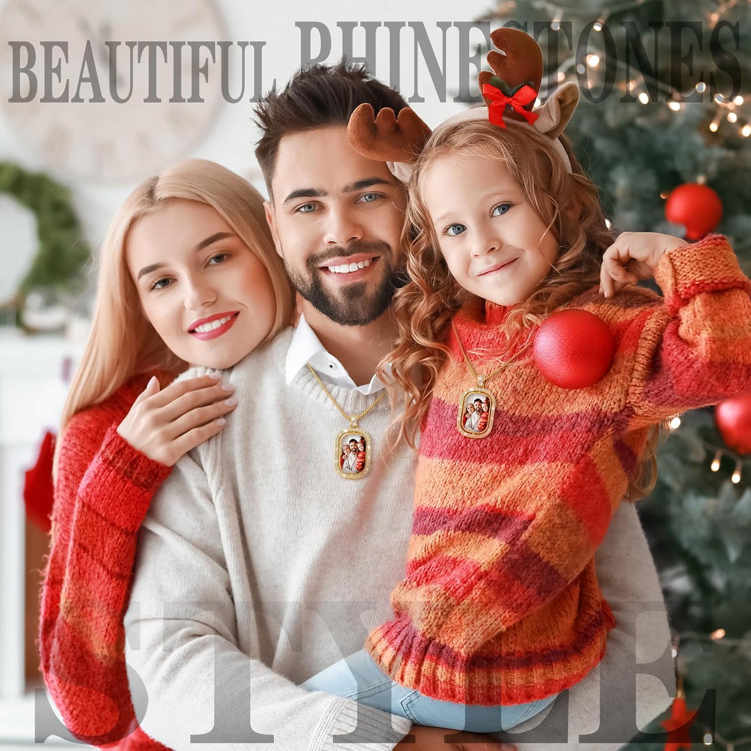 Junkin 24 Pcs Sublimation Rhinestone Trays Pendant Set, Including 6 Double Sided Blank Rhinestone Bezel Trays, 6 Pcs Thick Chains with 12 Sublimation Discs for Making (Silver, Gold, Rose Gold) - Image 2