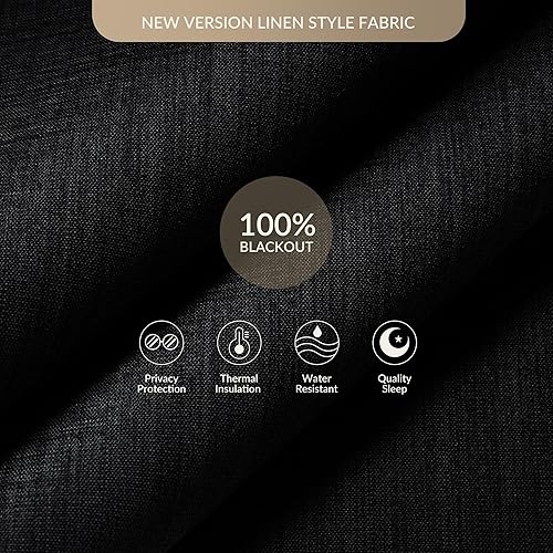 Vista 5 de Boolegon Persianas enrollables opacas para ventanas, fáciles de instalar, sin cordones, para oscurecer la habitación, con protección UV