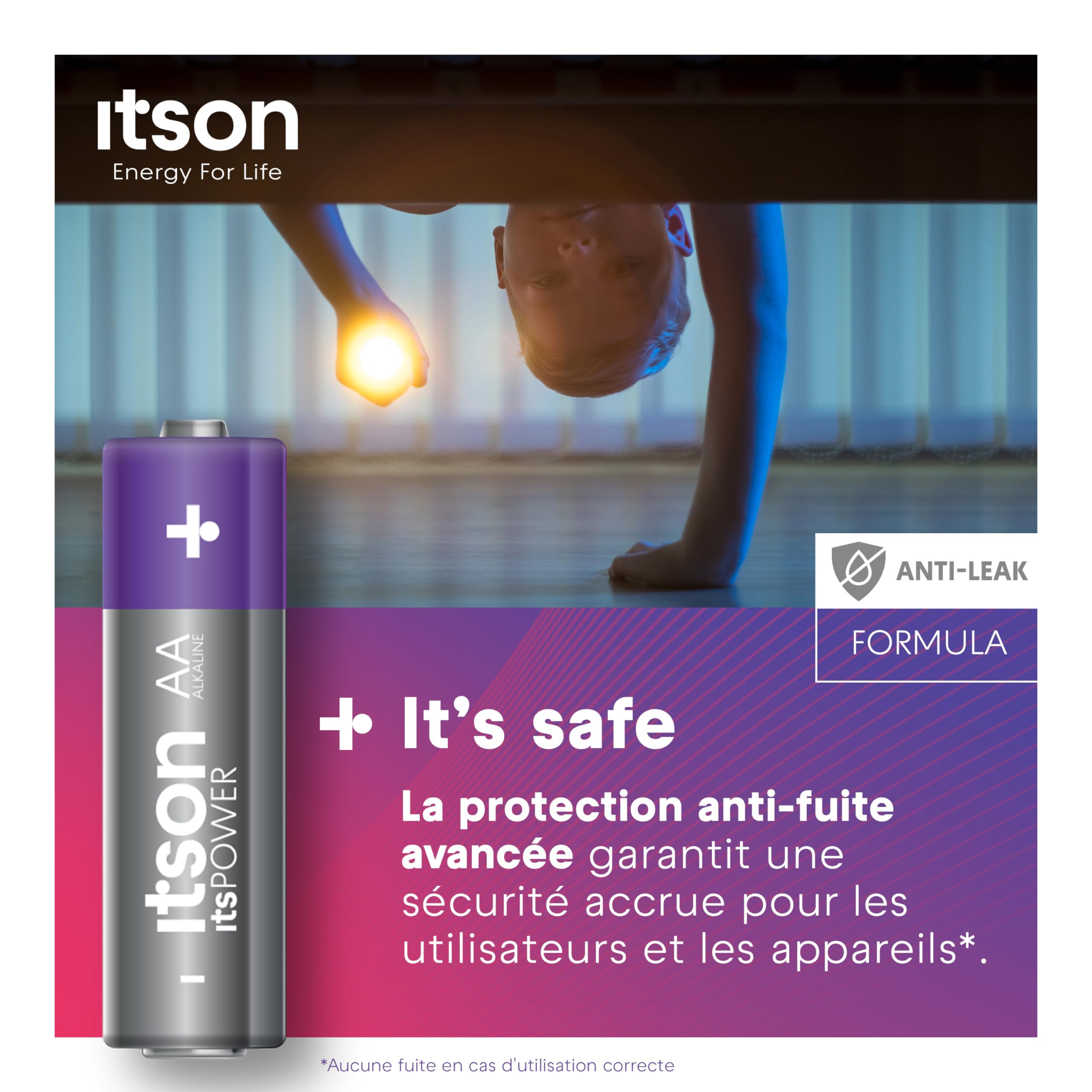 Lot De 48 Piles AA Alcalines ITSON | 1,5V, Durée 10 Ans, Anti-fuite | Emballage 95% Recyclé, Fabriqué En UE