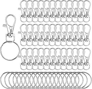 100PCS Swivel Lanyard Snap Hook with Key Rings, Premium Metal Keychain Hooks for Lanyard Key Rings Crafting