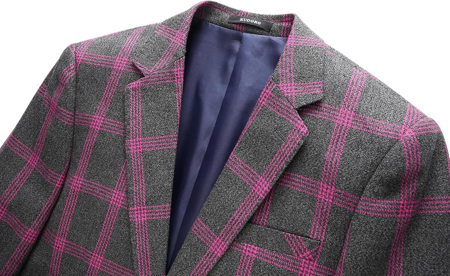 Mens Plaid Blazer Sports Coat Casual Slim Fit Checkered Blazer for Men Wedding - Image 5