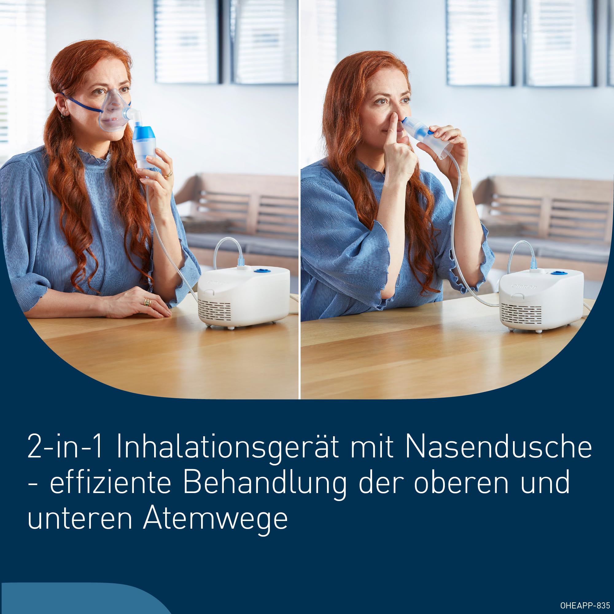 OMRON X102 Total Inhalationsgerät für Kinder & Erwachsene, mit Nasendusche | Vernebler zur effektiven Behandlung von Atemwegsbeschwerden das ganze Jahr hindurch, von Allergien bis Erkältung