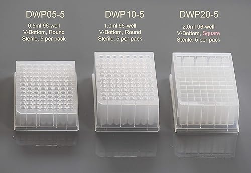 Miniatura 2 de Azzota Placa de pozo profundo de 96 pocillos, parte inferior en V, redonda, estéril, 5/paquete, 50/caja