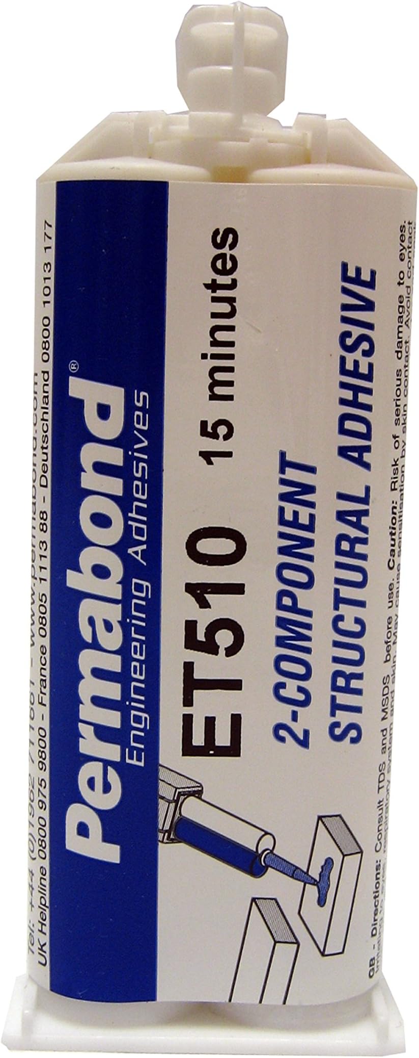 Permabond ET510 Structural Adhesive, Two-Component, 50 mL