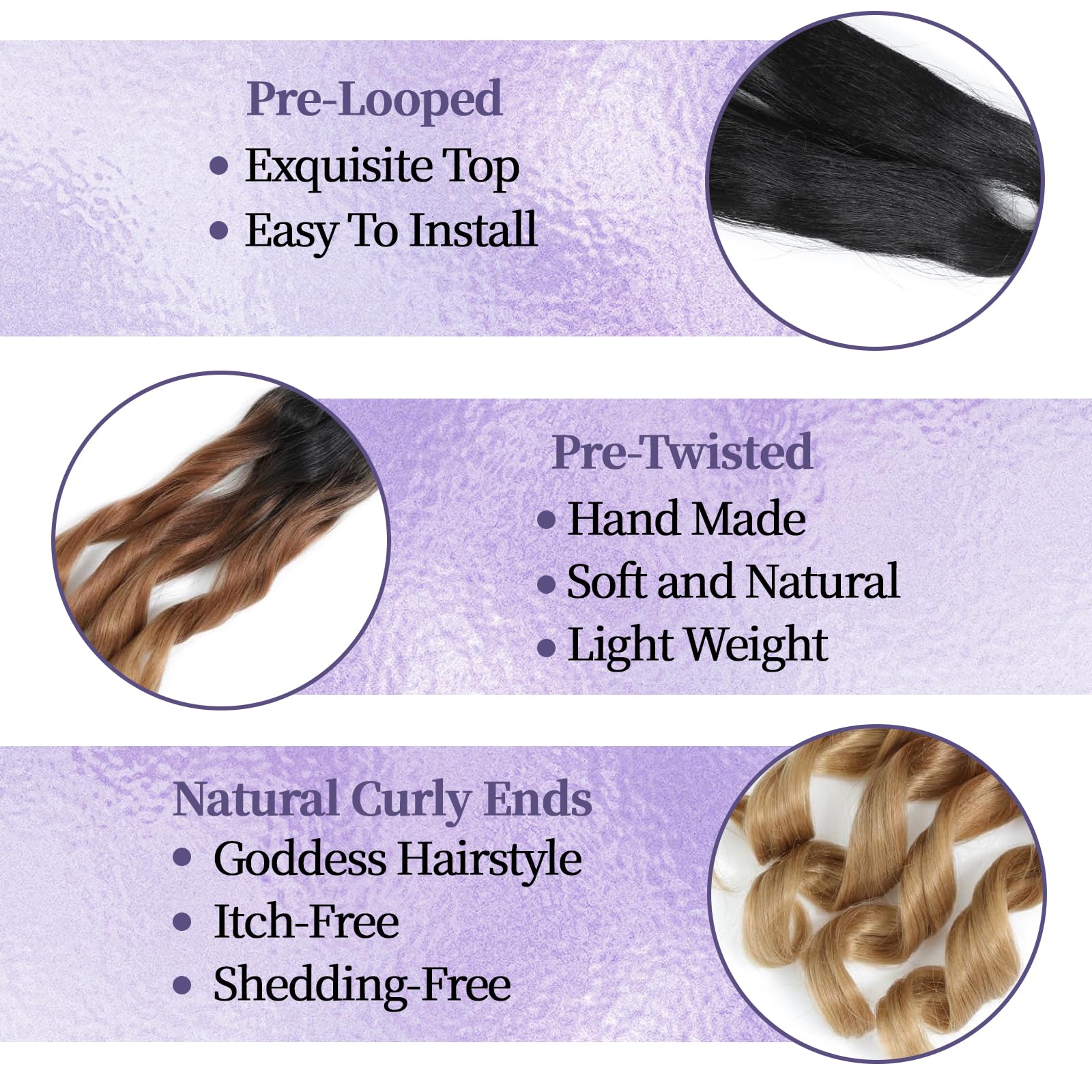 Locescsoc 24 Inch French Curls Braiding Hair 8 Packs Spanish Curly Braids Pre Stretched Loose Wave Soft French Curl Synthetic Braiding Hair Extensions for Women (1B/30/27 - Image 3