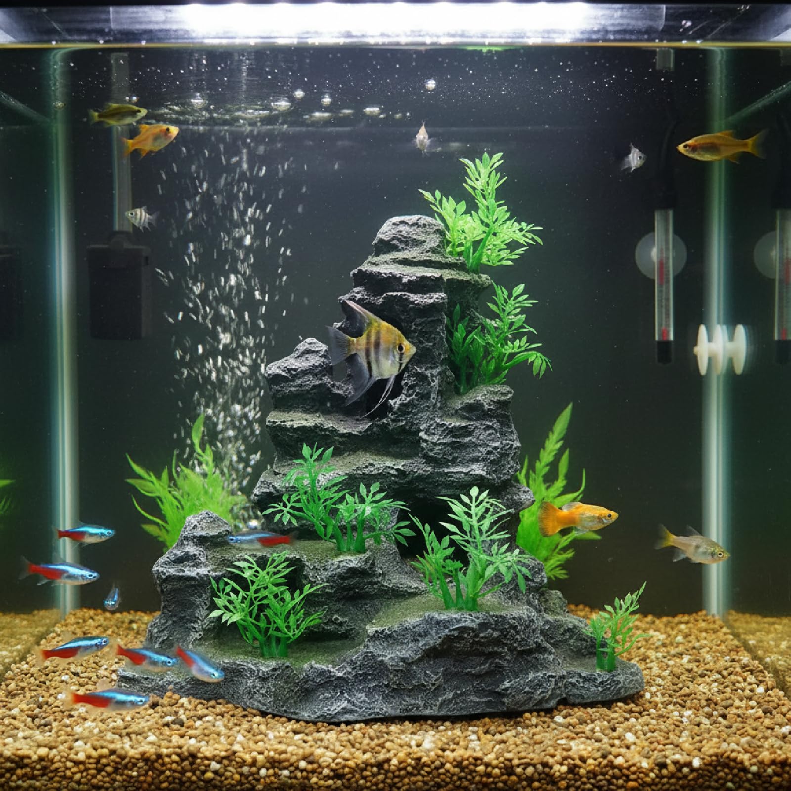 AnRui Ornements en résine pour aquarium avec petite plante