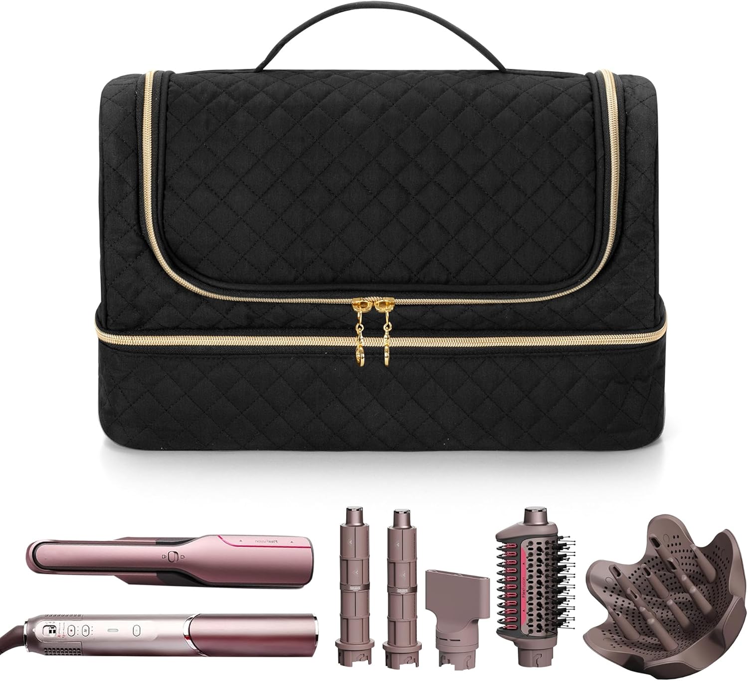 Yarwo Carrying Case Compatible with Shark Flexfusion HD641S/HD642S, Double Layers Hanging Travel Bag for FlexFusion Hair Straightener & Powerful Hair Dryer and Hair Styler Attachments, Black Yarwo Carrying Case Compatible with Shark Flexfusion HD641S/HD642S, Double Layers Hanging Travel Bag for FlexFusion Hair Straightener & Powerful Hair Dryer and Hair Styler Attachments, Black