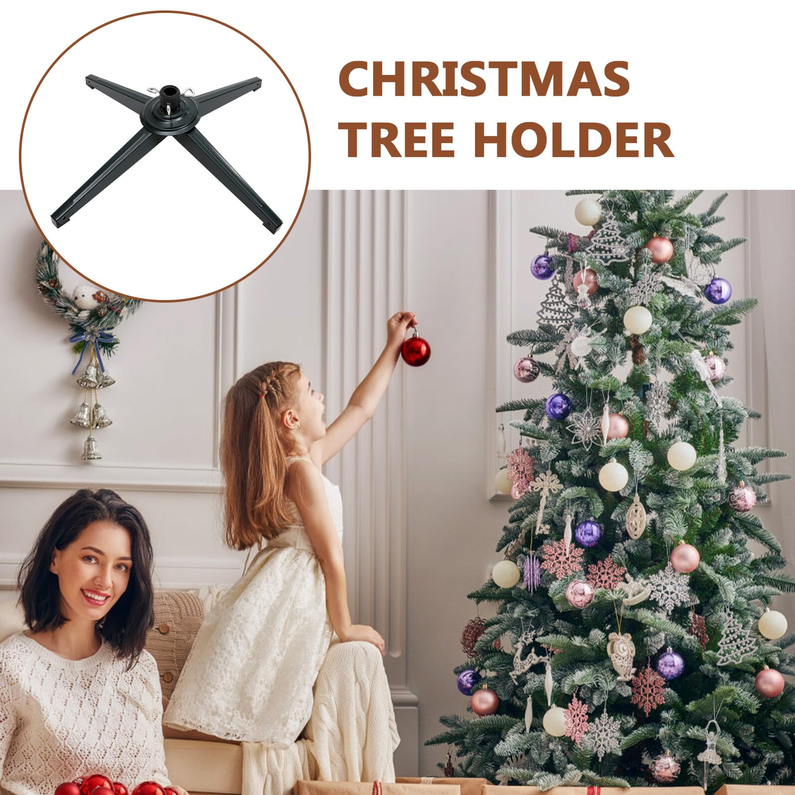 Veemoon Base del Árbol de Navidad Soporte para Árbol de Navidad Artificial Hogar Interiores