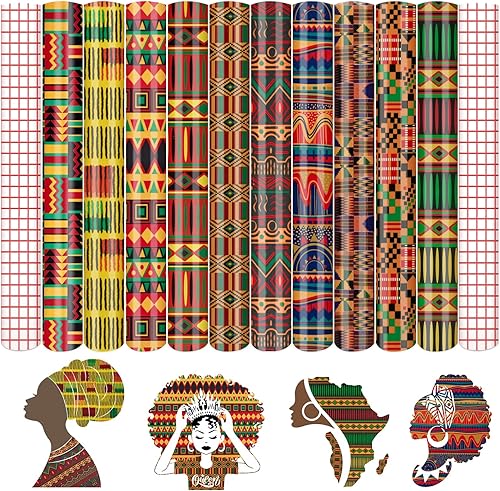 Miniatura 15 de Tintnut Vinilo permanente con patrón de mapa retro, 10 hojas de 12 x 10 pulgadas, vinilo adhesivo permanente de estilo retro para máquina de cortar,