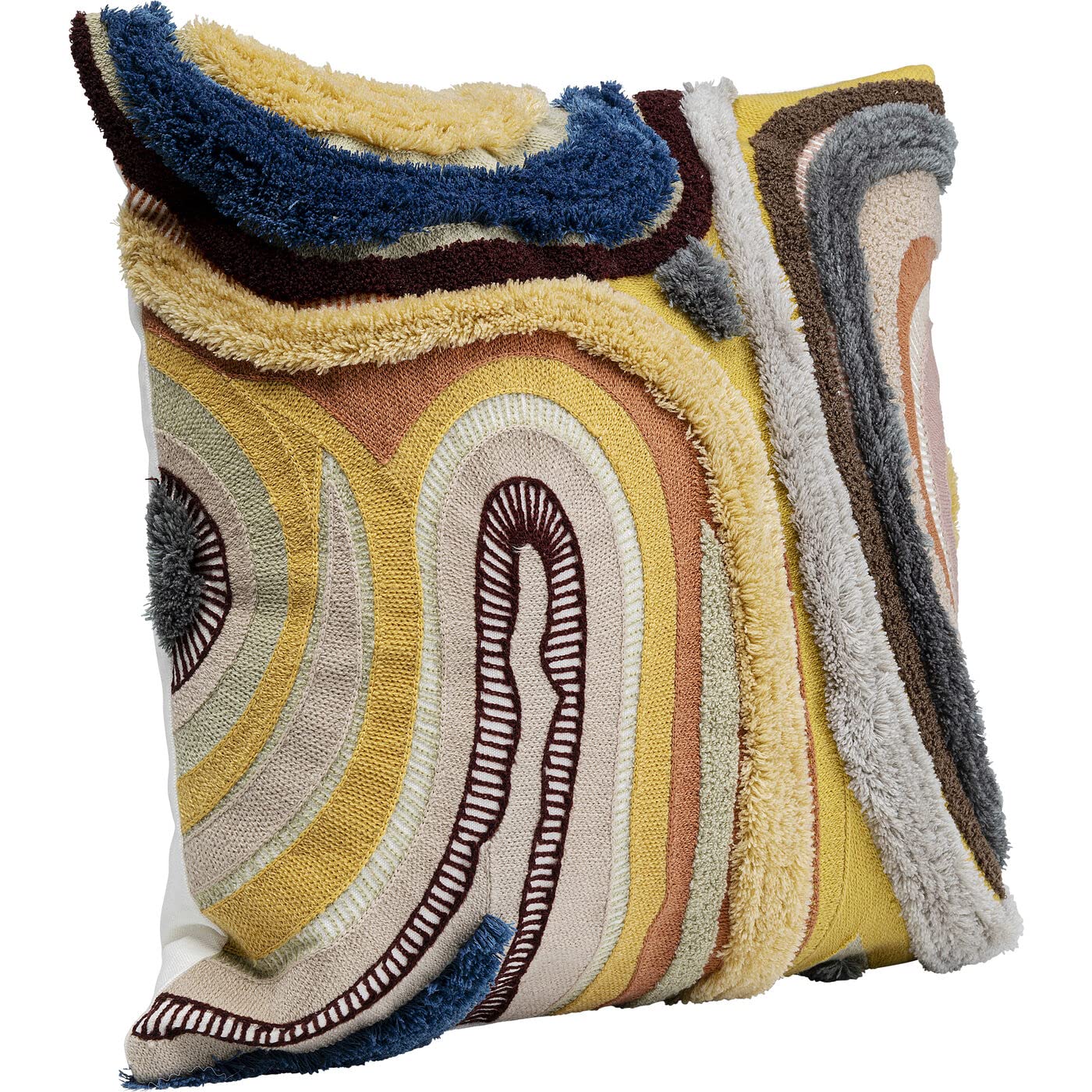 Kare Design Kissen Lava Braun, Accessoire, Deko-Kissen, Wellenmuster, Sofakissen, mit Reisverschluss, 45x45cm (LxB)