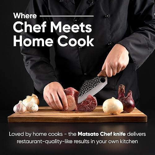 Miniatura 8 de Matsato Cuchillo de chef, cuchillo japonés de acero para cocinar, carne y verduras, cuchillos de chef para cocinar y picar, cuchillos de cocina,