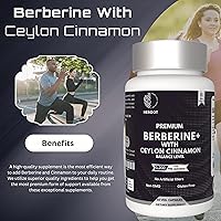 Vista 5 de Berberina prémium con cápsulas de canela de Ceilán, 60 unidades, vegetariana, sin OMG, sin gluten, certificada orgánica