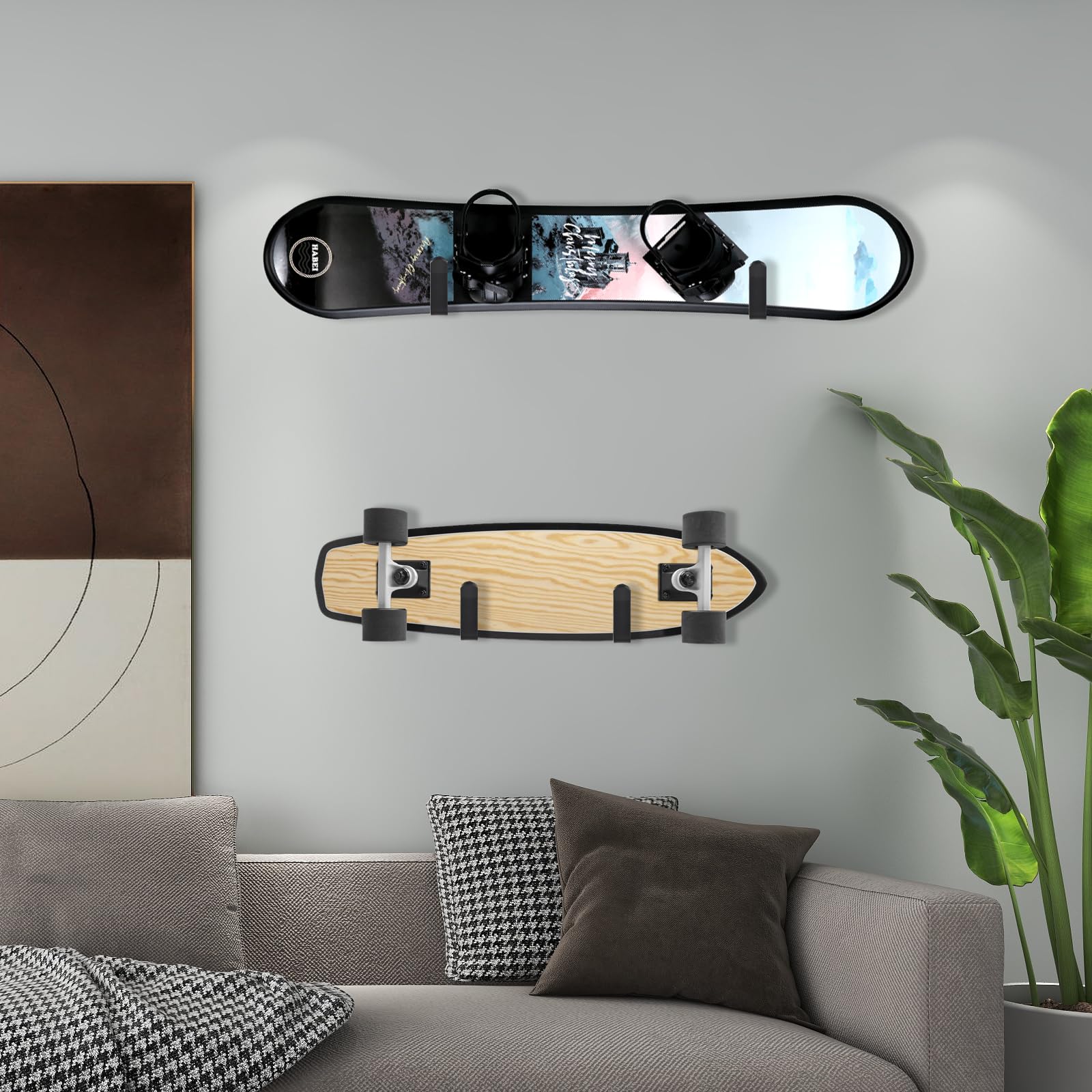 Soporte de Pared para Snowboard, Estante de Exhibición de Acero Fuerte